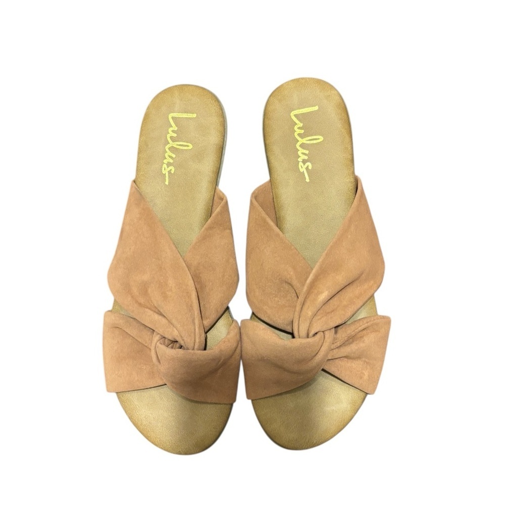 Lulus Santana Slide Sandals in Camel Size 9